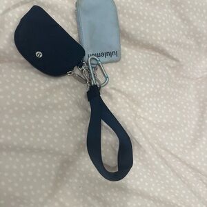 Blue Dual pouch wristlet
